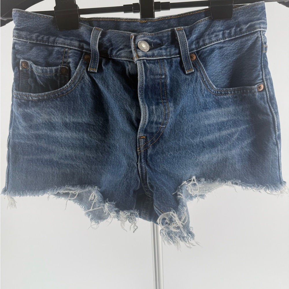 501 Buttonfly Levi's Levi Strauss Denim Blue Jean Shorts Waist Size 25 Button